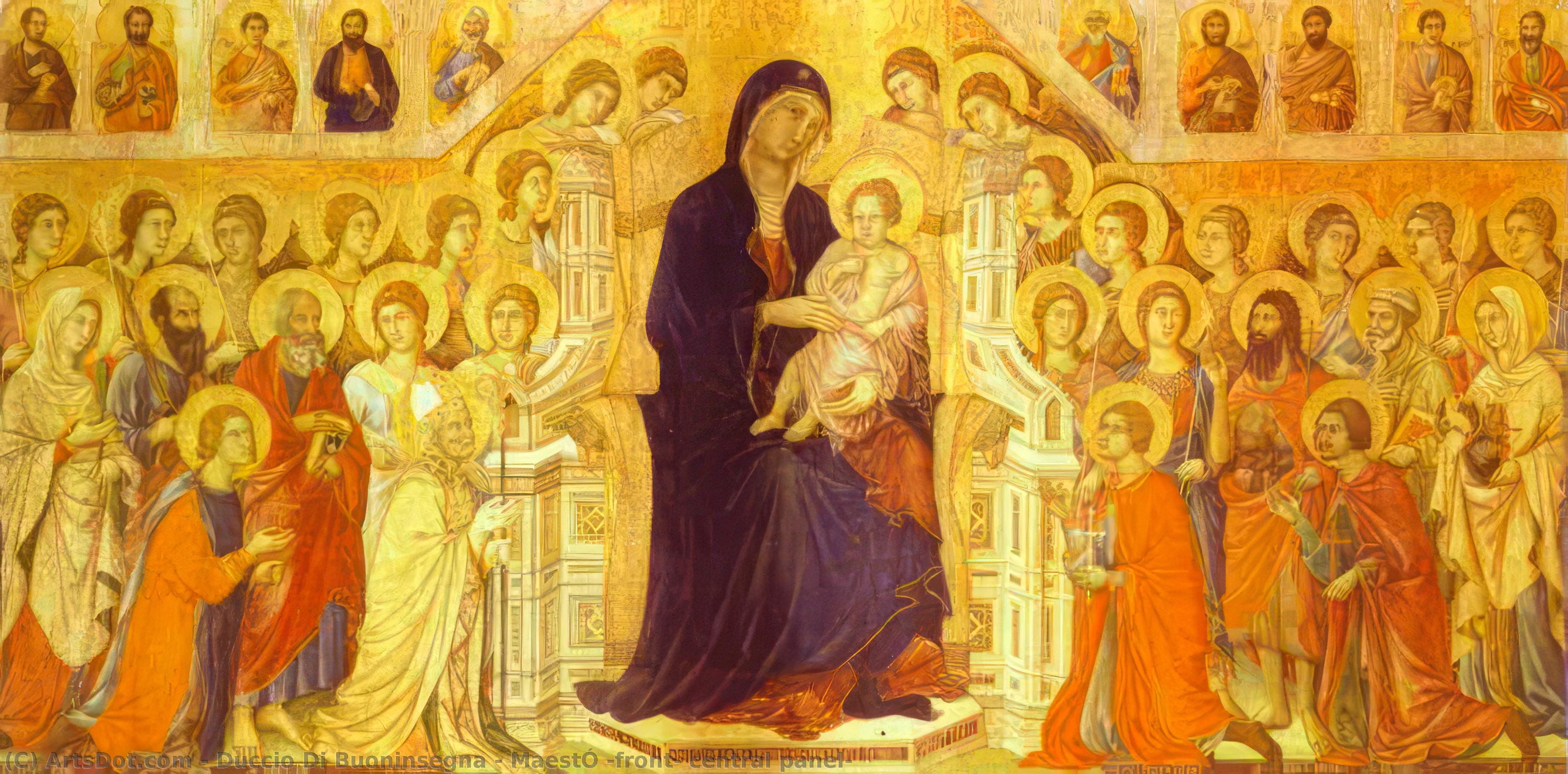 Maestó (front, Central Panel) — Duccio Di Buoninsegna