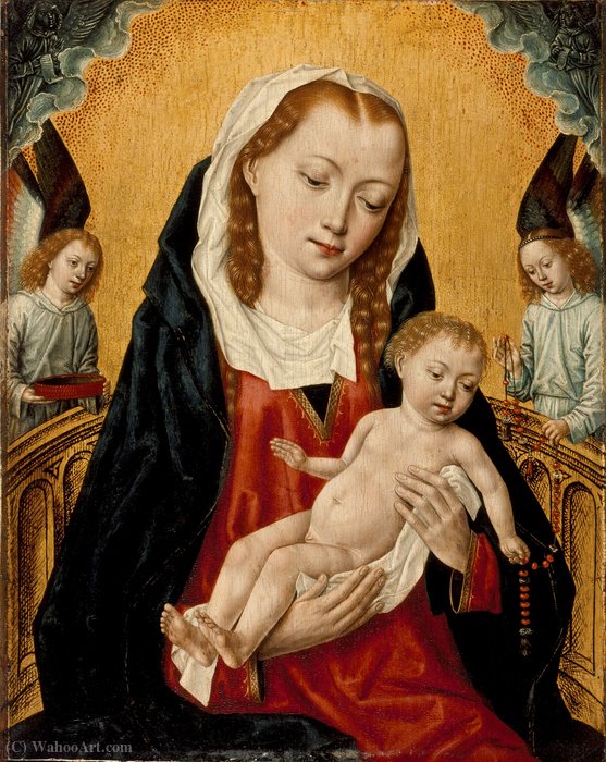 Virgin And Child With Two Angels — Master Of The Legend Of Saint Ursula