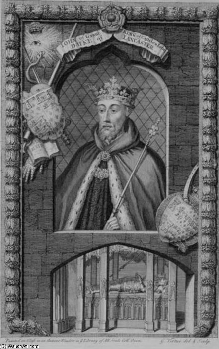 John Of Gaunt, Duke Of Lancaster After A Painting On Glass In The Library Of All Souls Col — George Vertue