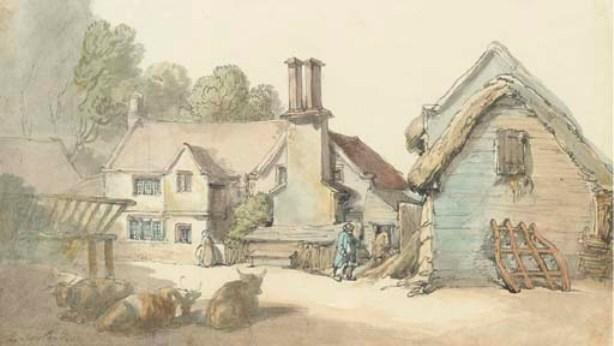 View Of Cottage And Barnyard — Thomas Rowlandson
