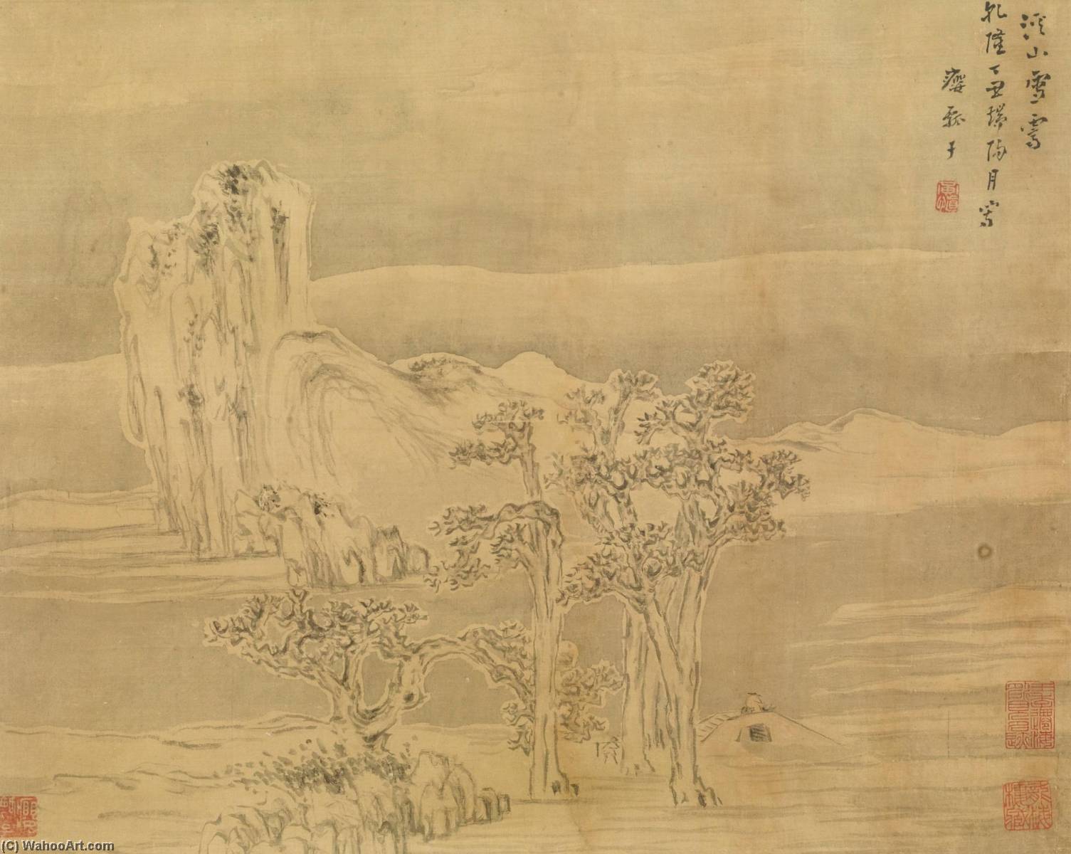 Hills And Rivers In The Clearing Snow — Huang Shen