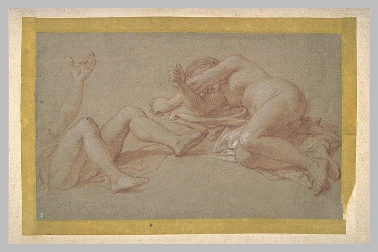 Femme Étendue À Terre. Figure Renversée — Charles Le Brun