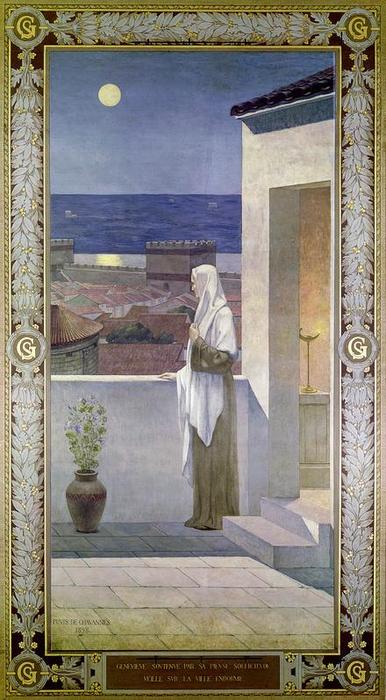 St. Genevieve Watches Over The Sleeping City Of Paris — Pierre Cécile Puvis De Chavannes