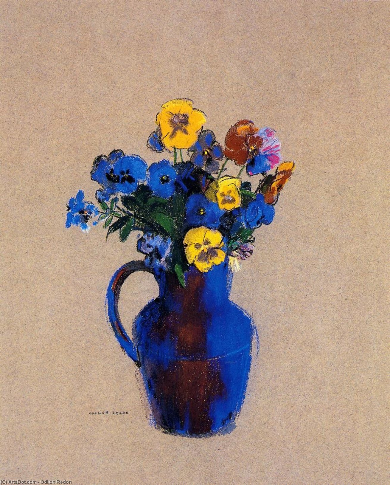 Vase Of Flowers Pansies — Odilon Redon