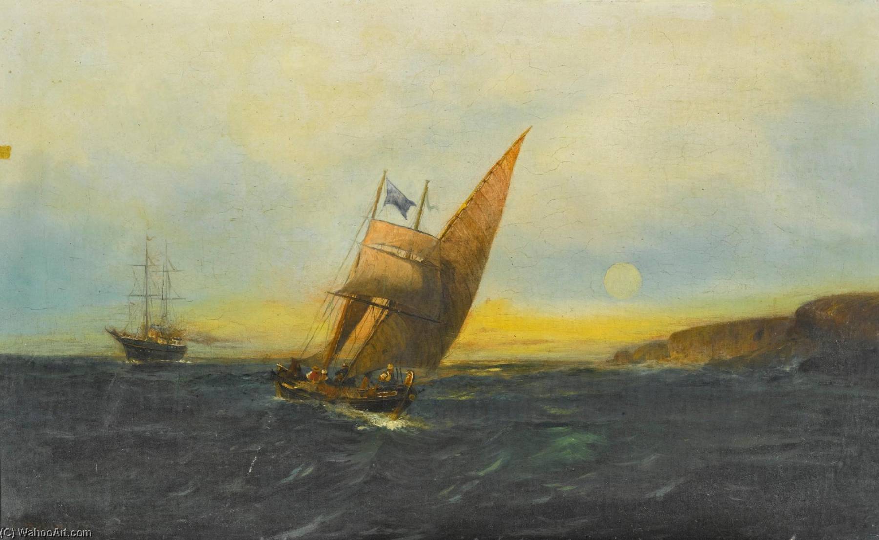 Sailing Off The Coast — Konstantinos Volanakis