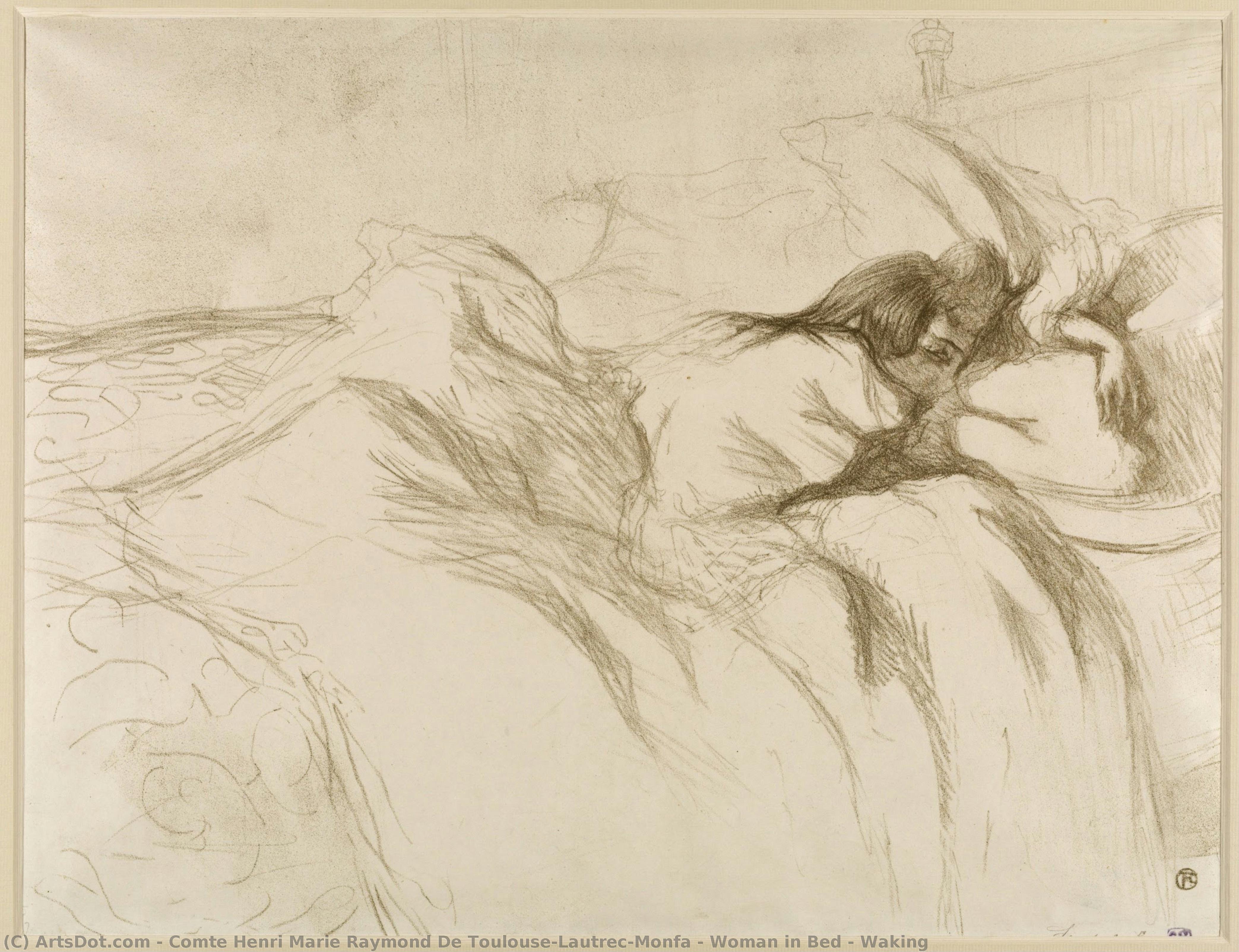 Woman In Bed — Waking — Henri De Toulouse-lautrec
