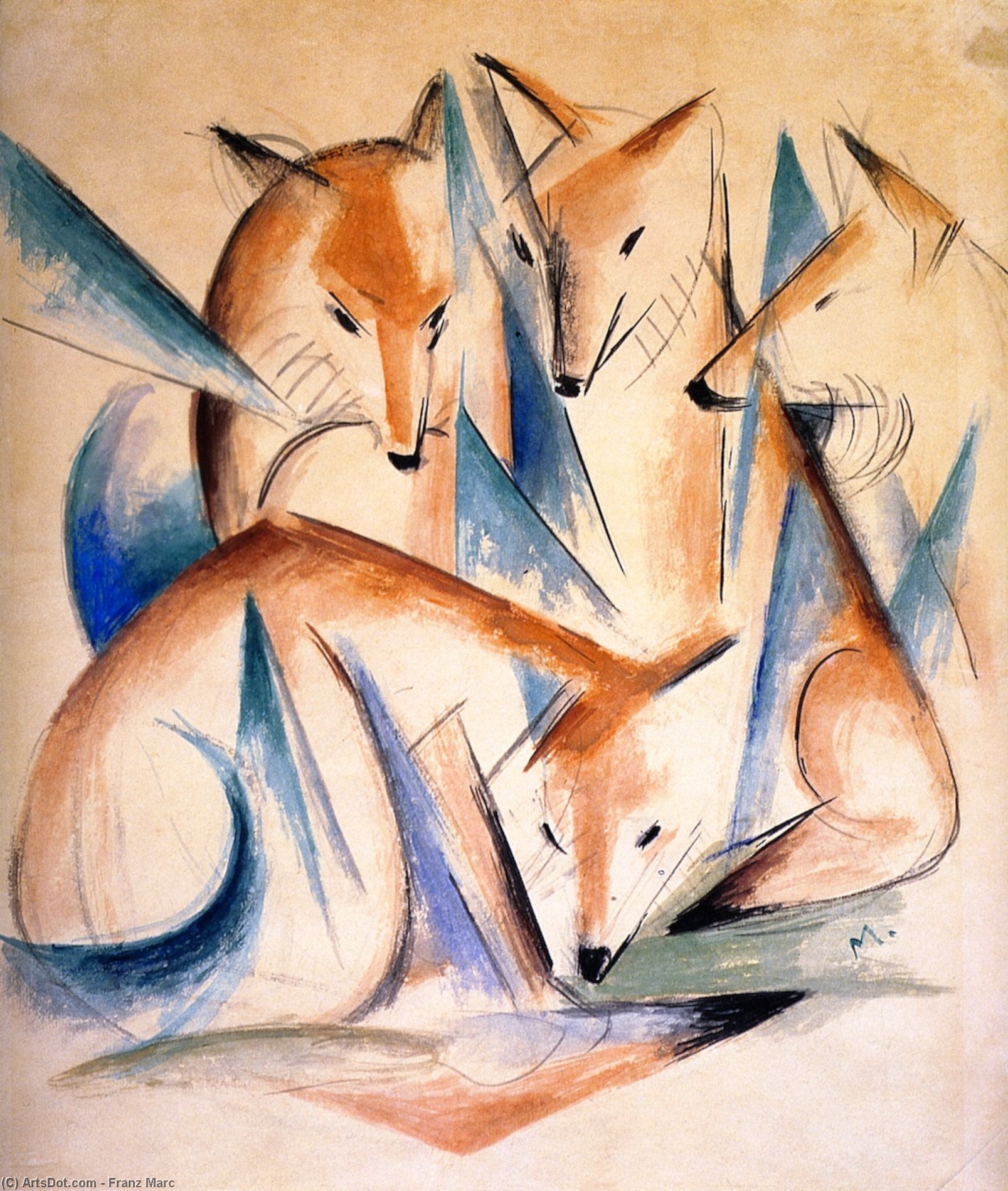 Foxes (also Known As Four Foxes) — Franz Marc