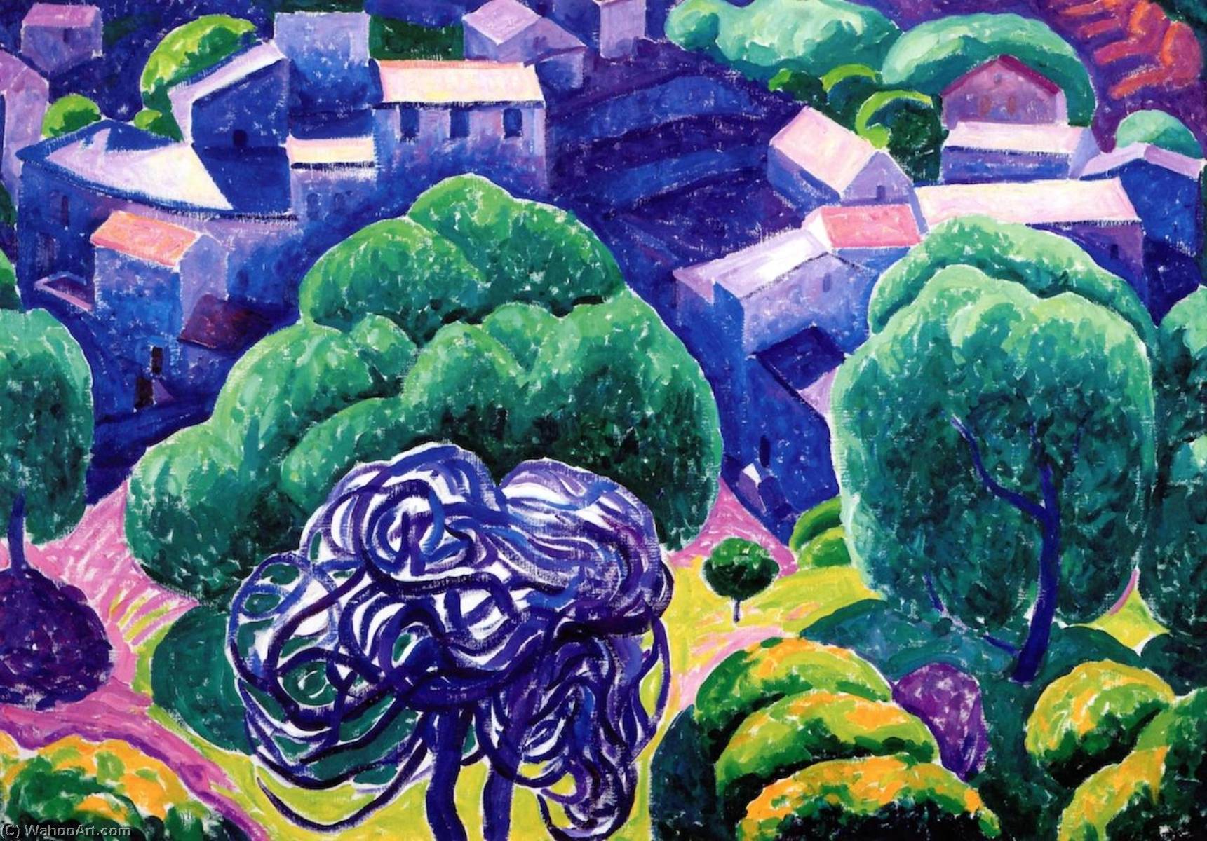 Hillside Town — Edwin Ambrose Webster