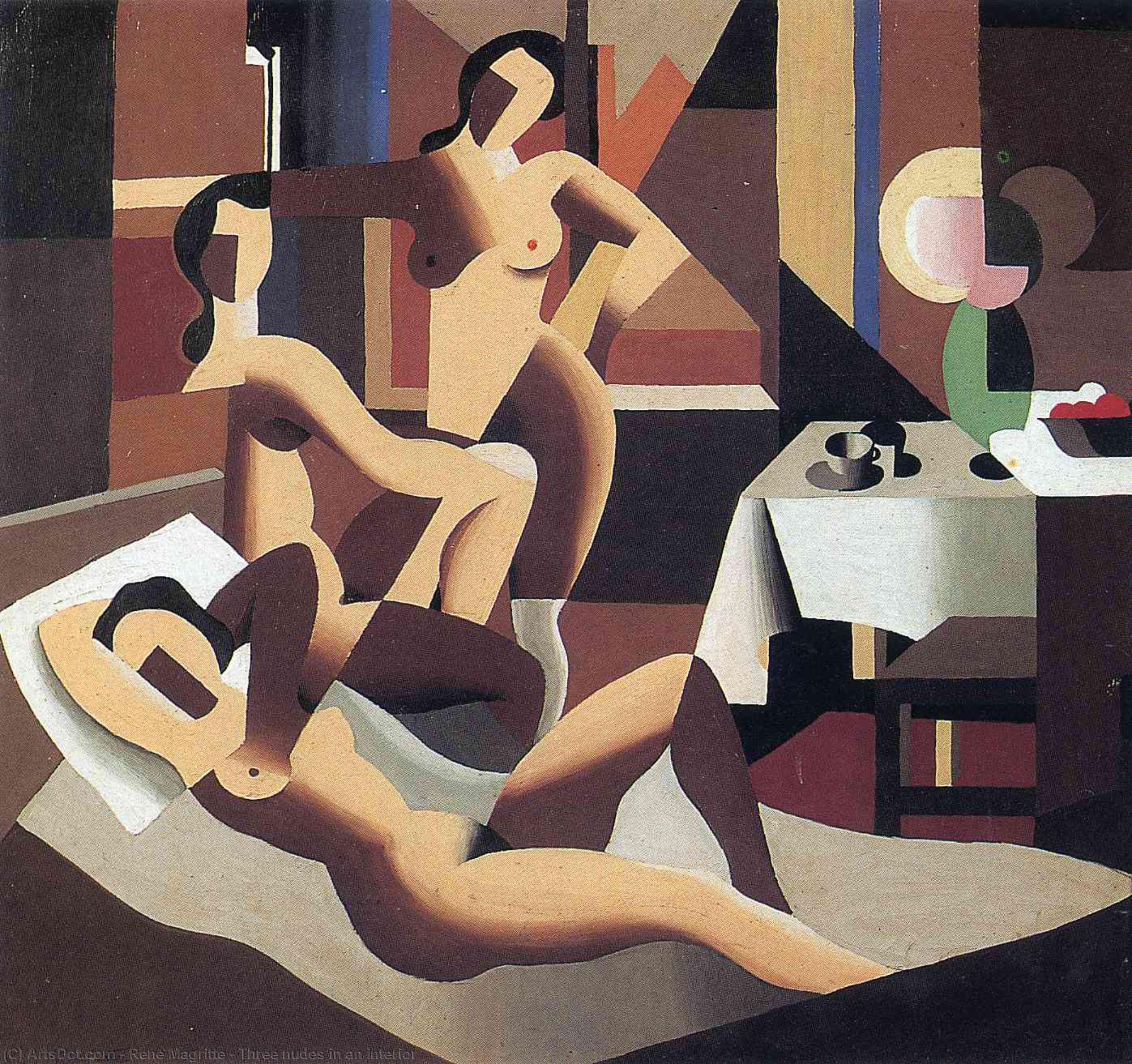 Three Nudes In An Interior — マグリット