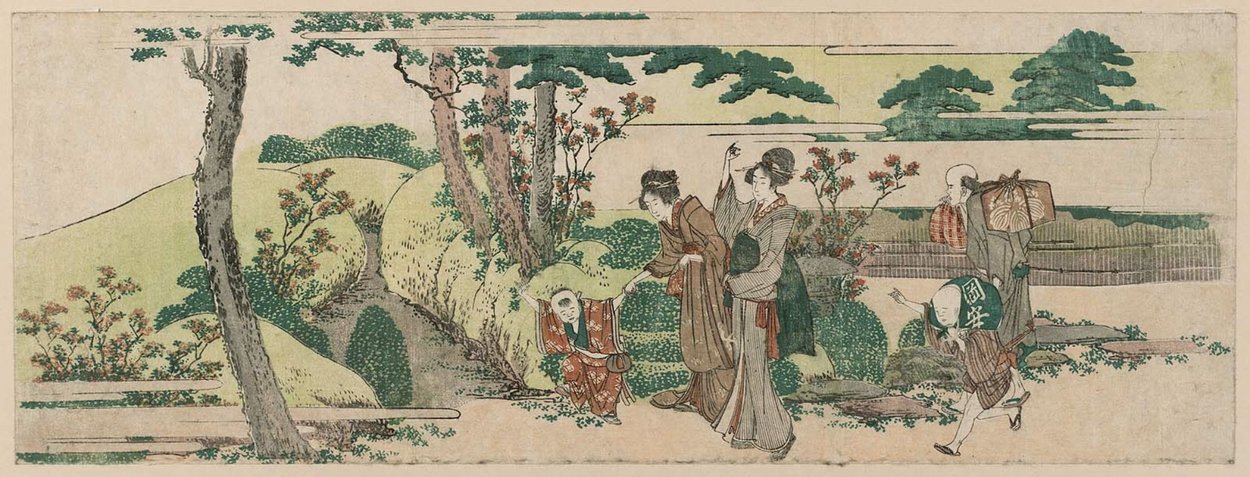 Women And Children Going Into Fields For An Informal Picnic — Katsushika Hokusai