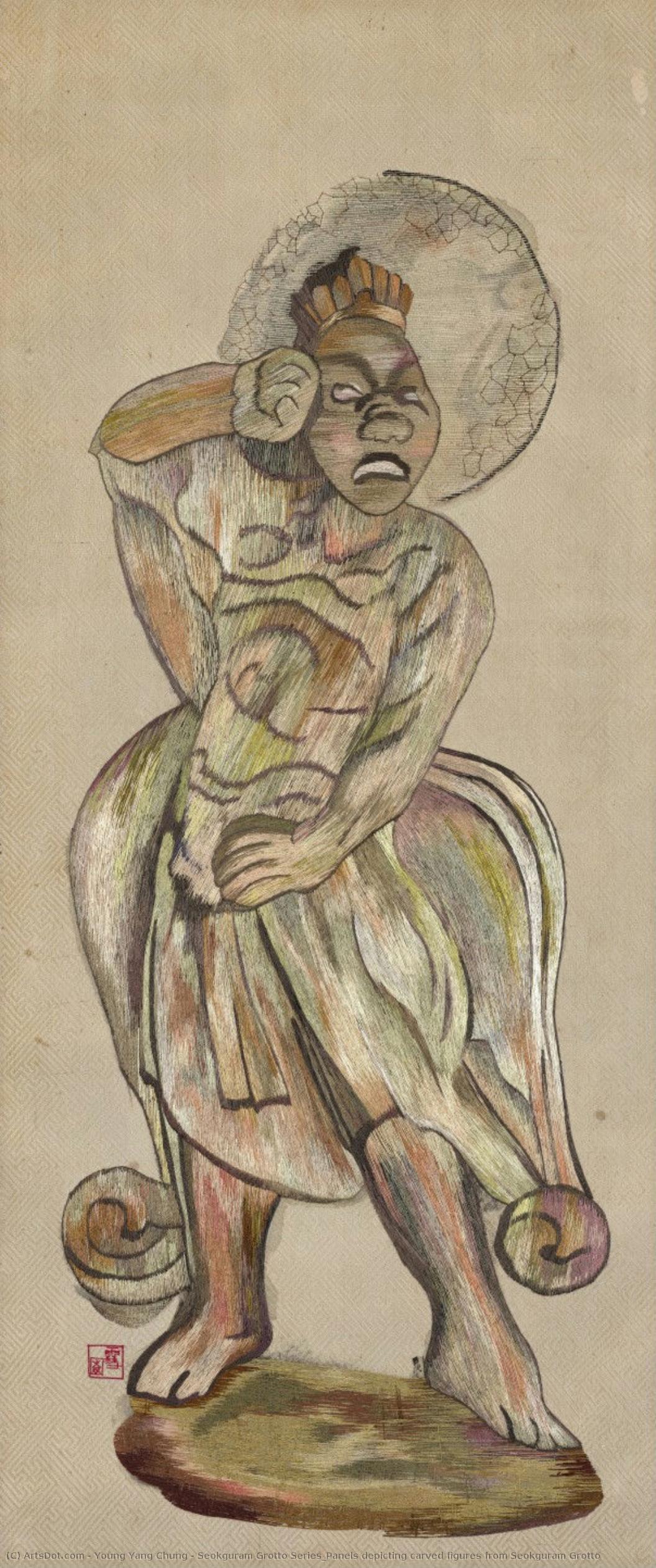 Seokguram Grotto Series_panels Depicting Carved Figures From Seokguram Grotto — Young Yang Chung