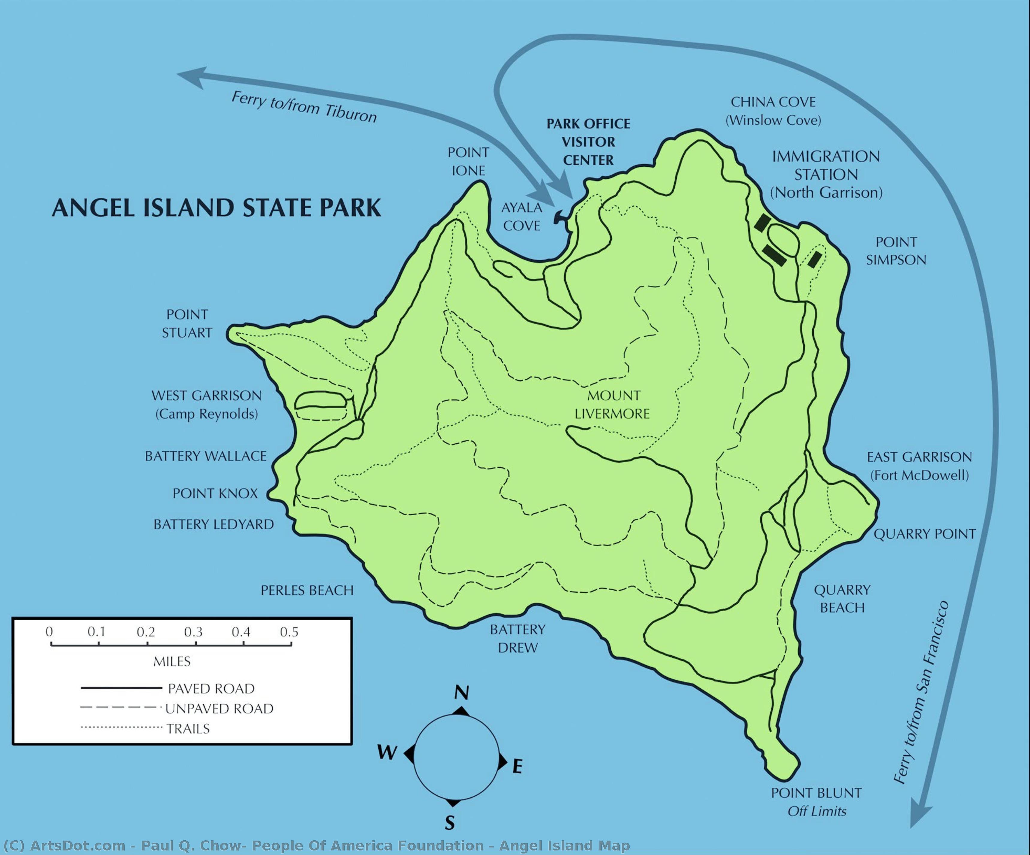 Angel Island Map — Paul Q. Chow, People Of America Foundation