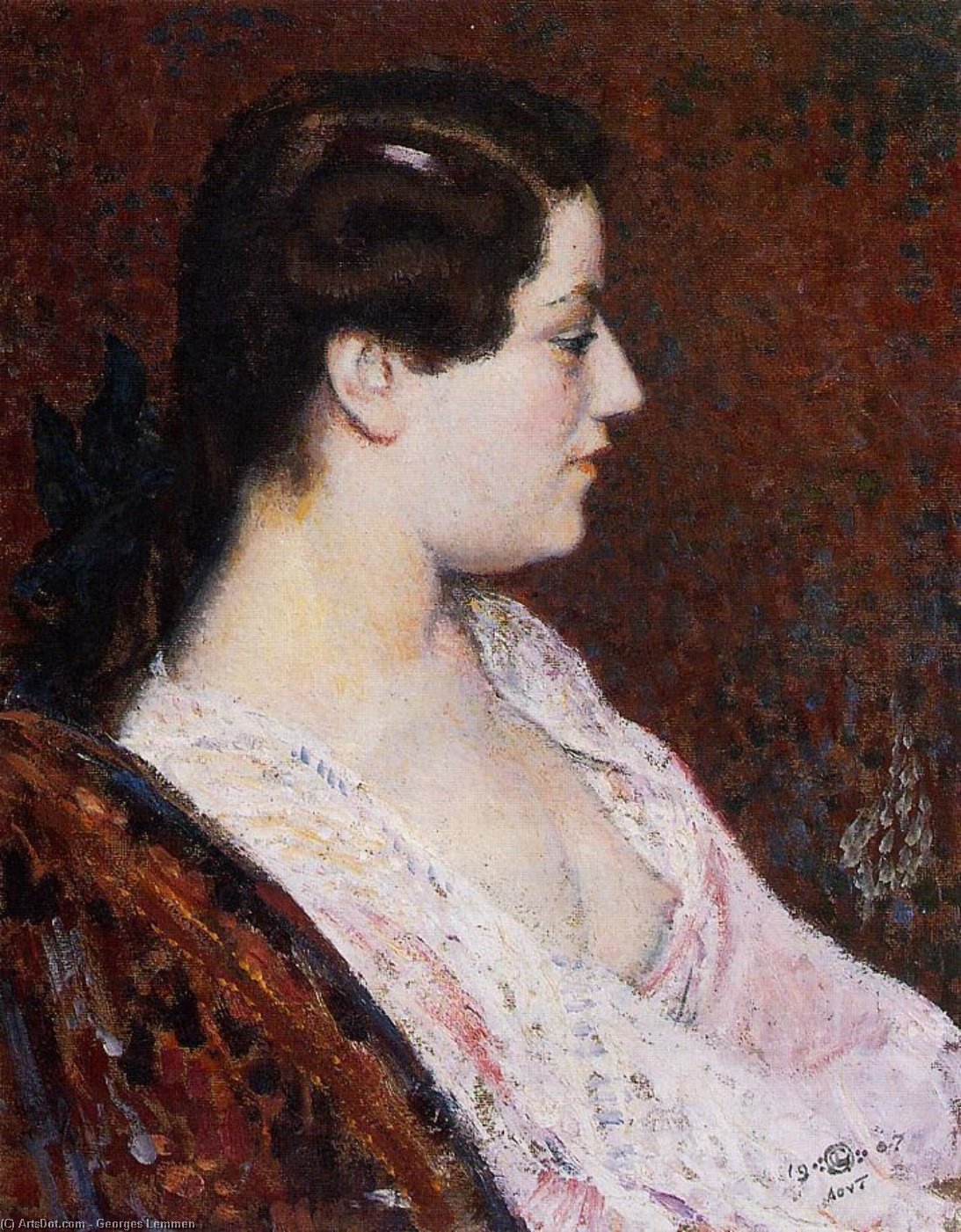 Woman With Bared Breast — Georges Lemmen