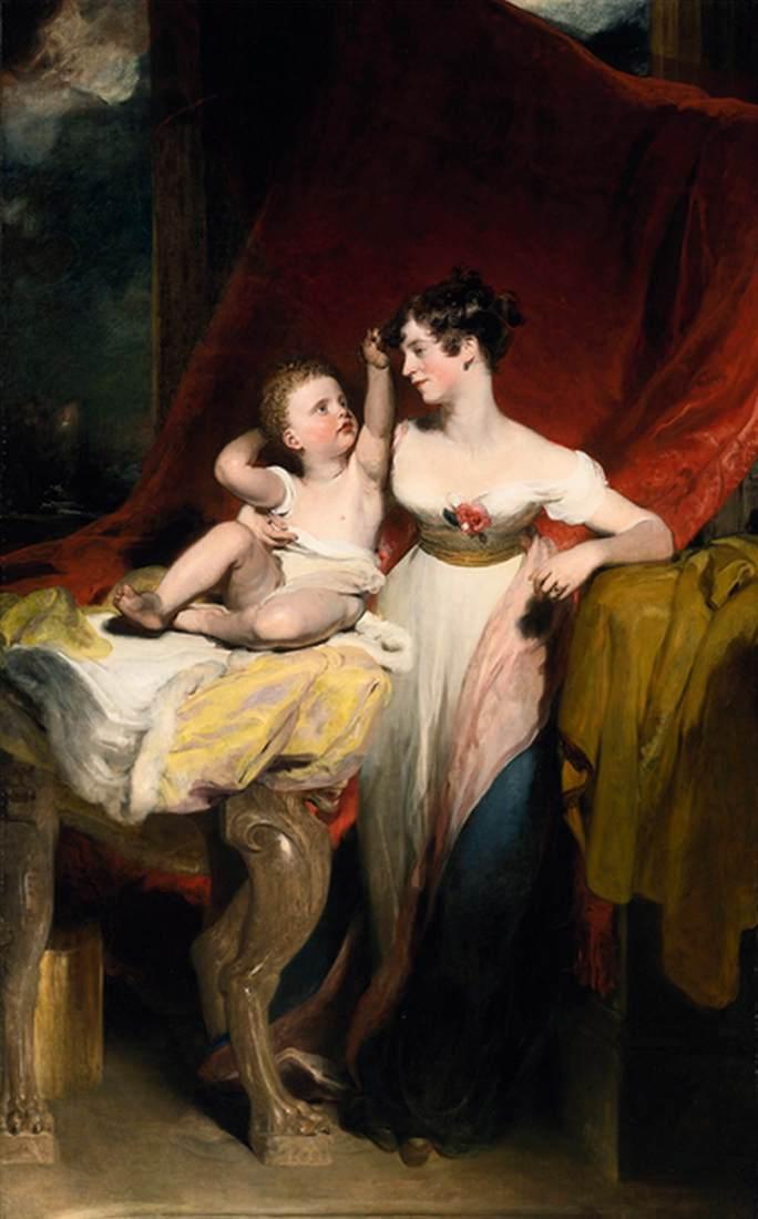 Portrait Of Viscountess Pollington With Her Son John Charles — Sir Thomas Lawrence