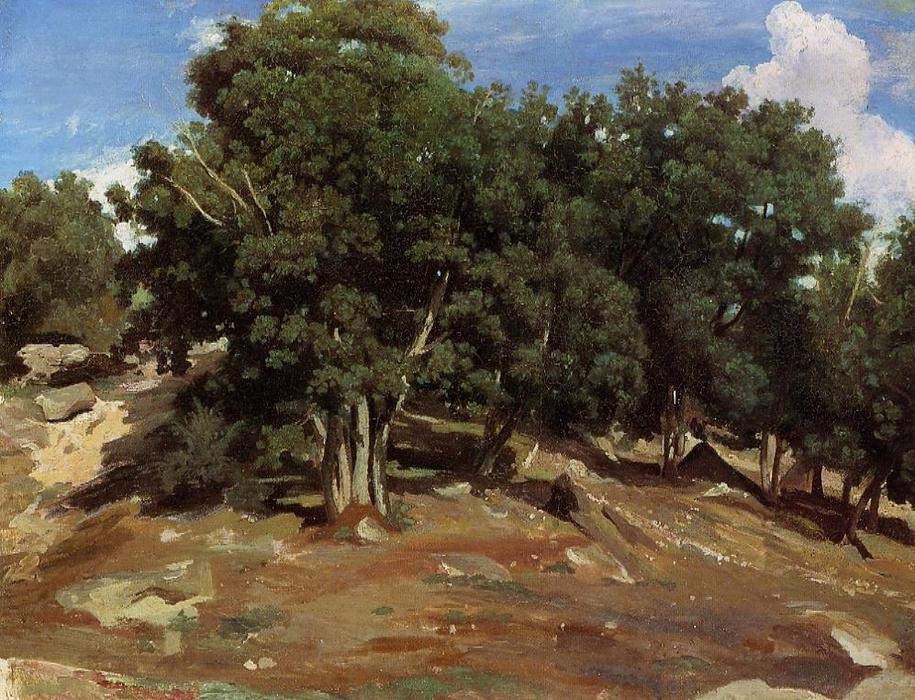 Fontainebleau - Schwarze Eichen Von Bas-breau — Jean-baptiste-camille Corot