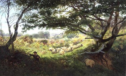 A Shepherd Boy And Flock Of Sheep — George Shepherd