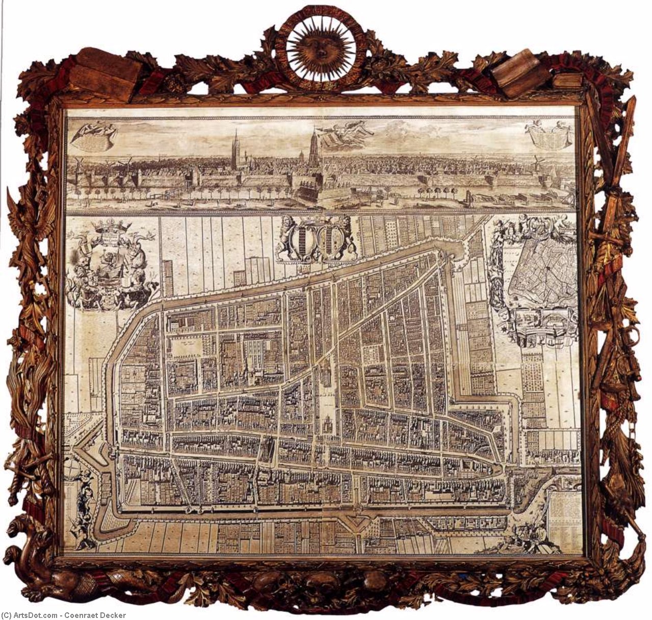 Map And Profile Of Delft — Coenraet Decker