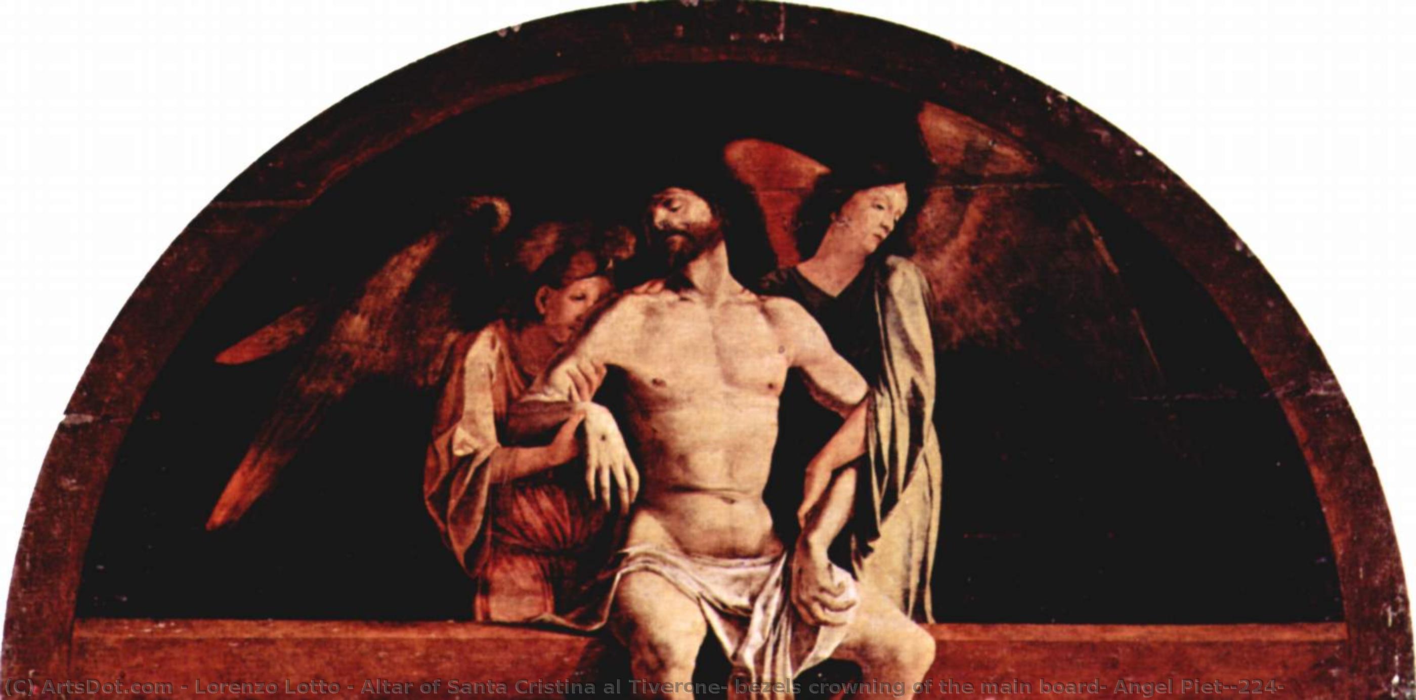Altar Of Santa Cristina Al Tiverone, Bezels Crowning Of The Main Board: Angel Pietà — Lorenzo Lotto