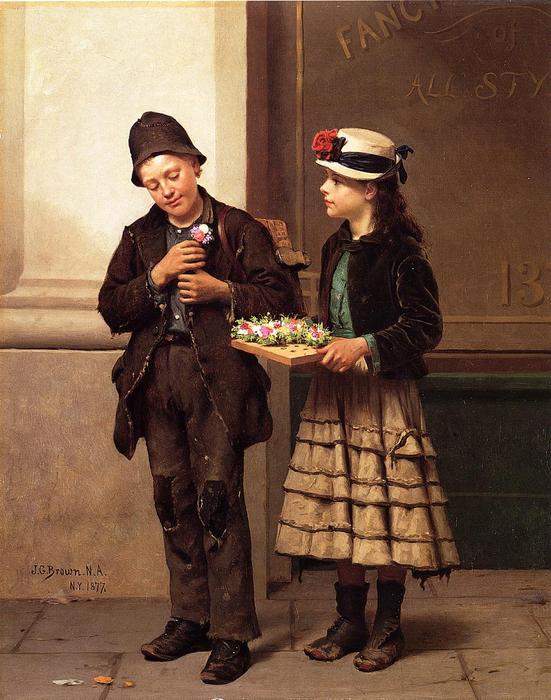 The Flower Girl — John George Brown