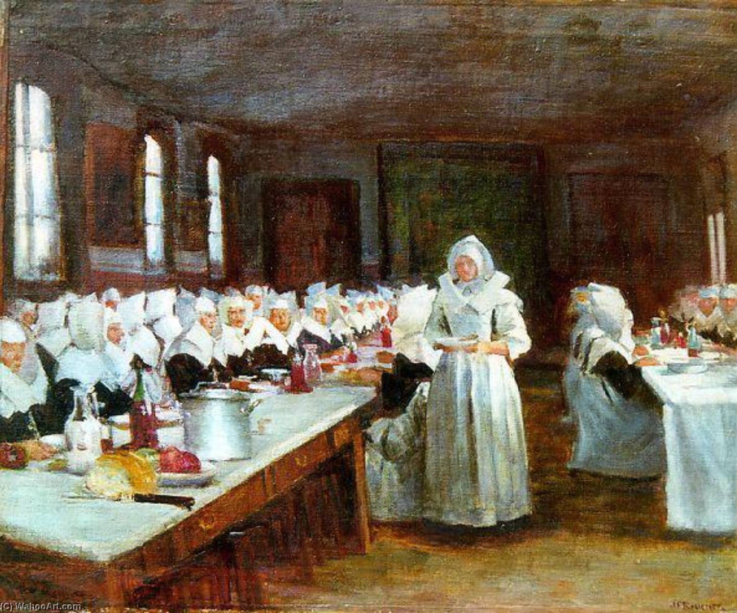 Dames Hospitalières Au Réfectoire À Lyon (titre Inscrit) — Joseph-félix Bouchor