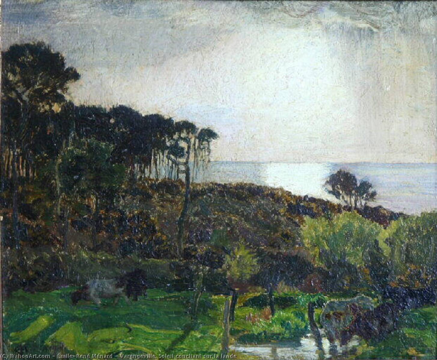 Varengeville. Soleil Couchant Sur La Lande — Émile-rené Ménard