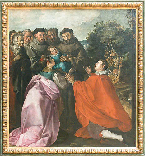 Heilung Des Jungen Heiligen Bonaventura Durch Den Heiligen Franziskus — Francisco De Herrera Le Vieux
