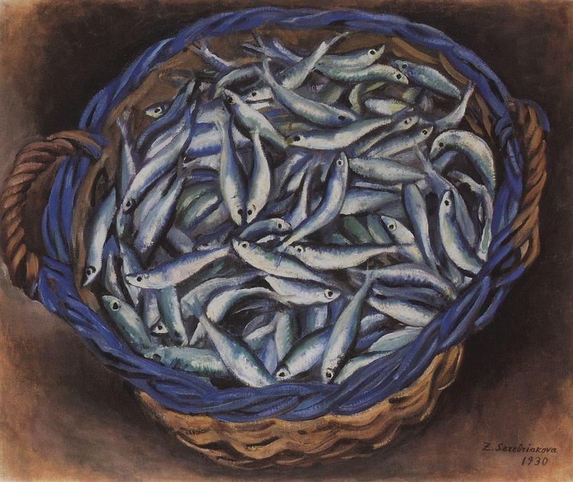 Shopping Cart With Sardines — Zinaida Serebriakova