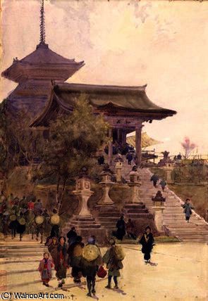 The Entrance To The Temple Of Kiyomizu-dera, Kyoto — Alfred Edward East