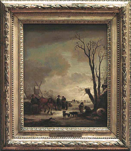 Paysage D'hiver Avec Couple Conversant — Ostade Isaack Van