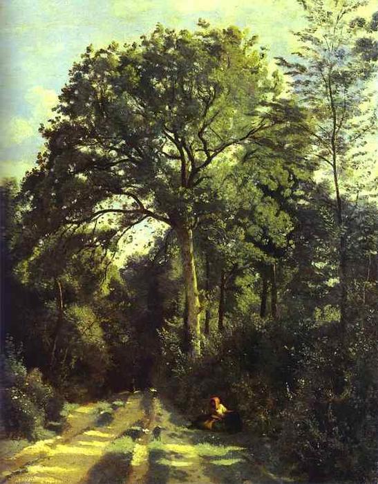 Ville-d'array_entrance To The Wood With A Girl Tending Cows — Žan-batist Kamil Korote