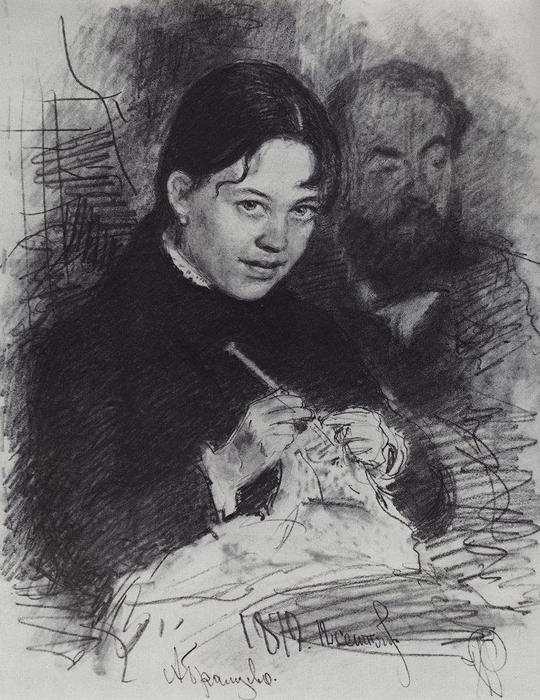 Portrait Of E.l. Prahova And Painter R.s. Levitsky — Ilya Yefimovich Repin