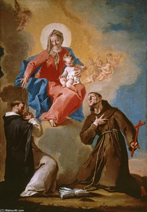Rosary Mother Of God With Sts Dominic And Francis Of Assisi — Nicola Grassi
