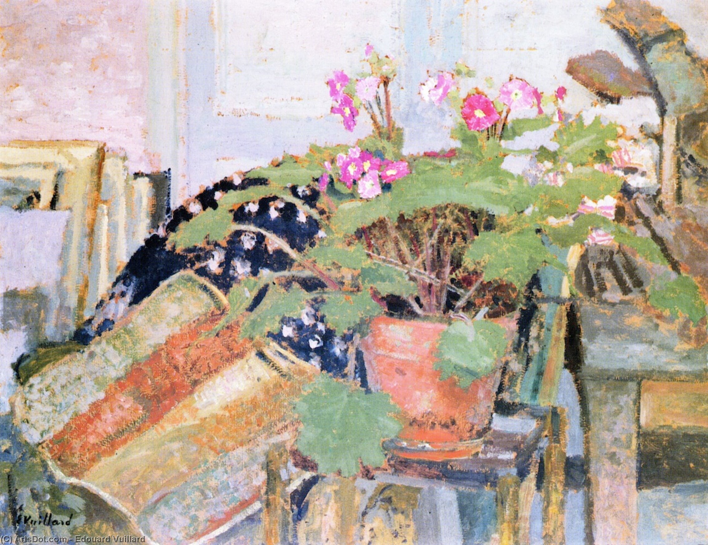 Pot Of Flowers In The Studio, Rue Truffaut — Jean-édouard Vuillard