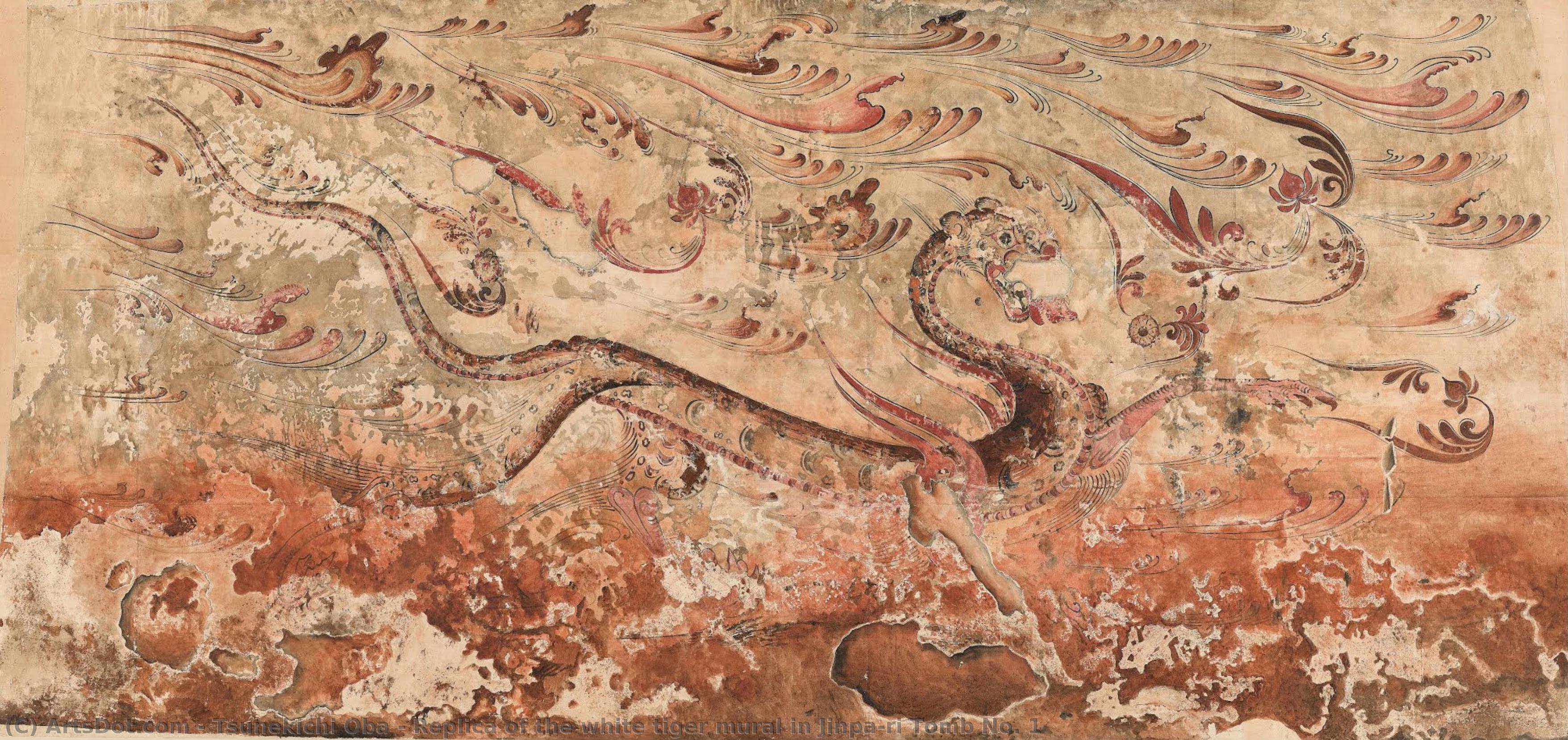 Replica Of The White Tiger Mural In Jinpa-ri Tomb No. 1 — Tsunekichi Oba