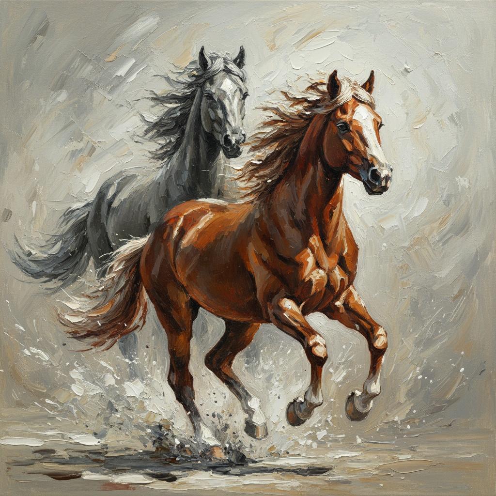 Ätherischer Galopp: Eine Monumentale Studie Der Bewegung In Terra Di Siena Und Ocker — Christian Noiret