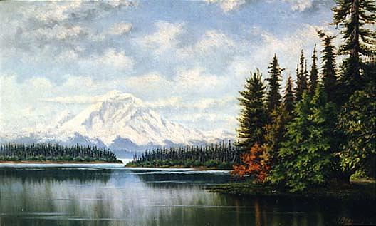 Mt. Tacoma From Lake Washington, (painting) — Grafton Tyler Brown