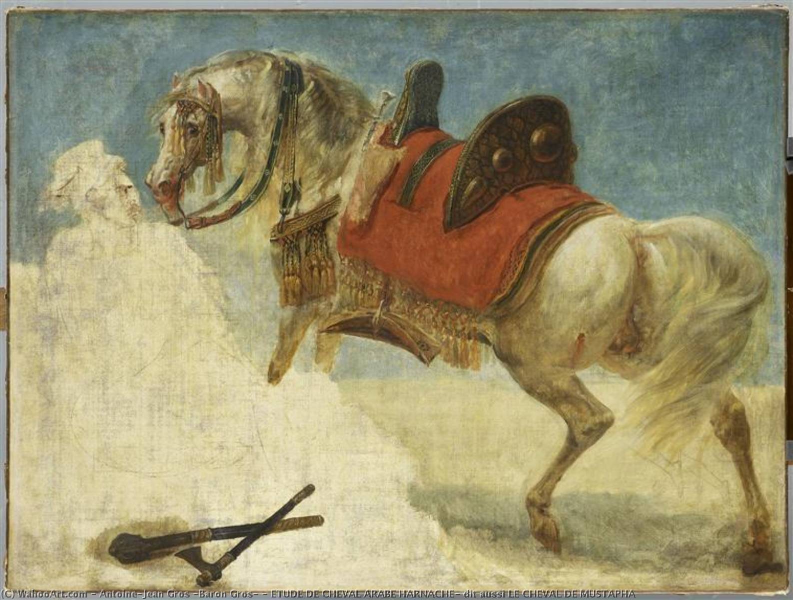 Etude De Cheval Arabe Harnache, Dit Aussi Le Cheval De Mustapha — Antoine-jean Gros (baron Gros)