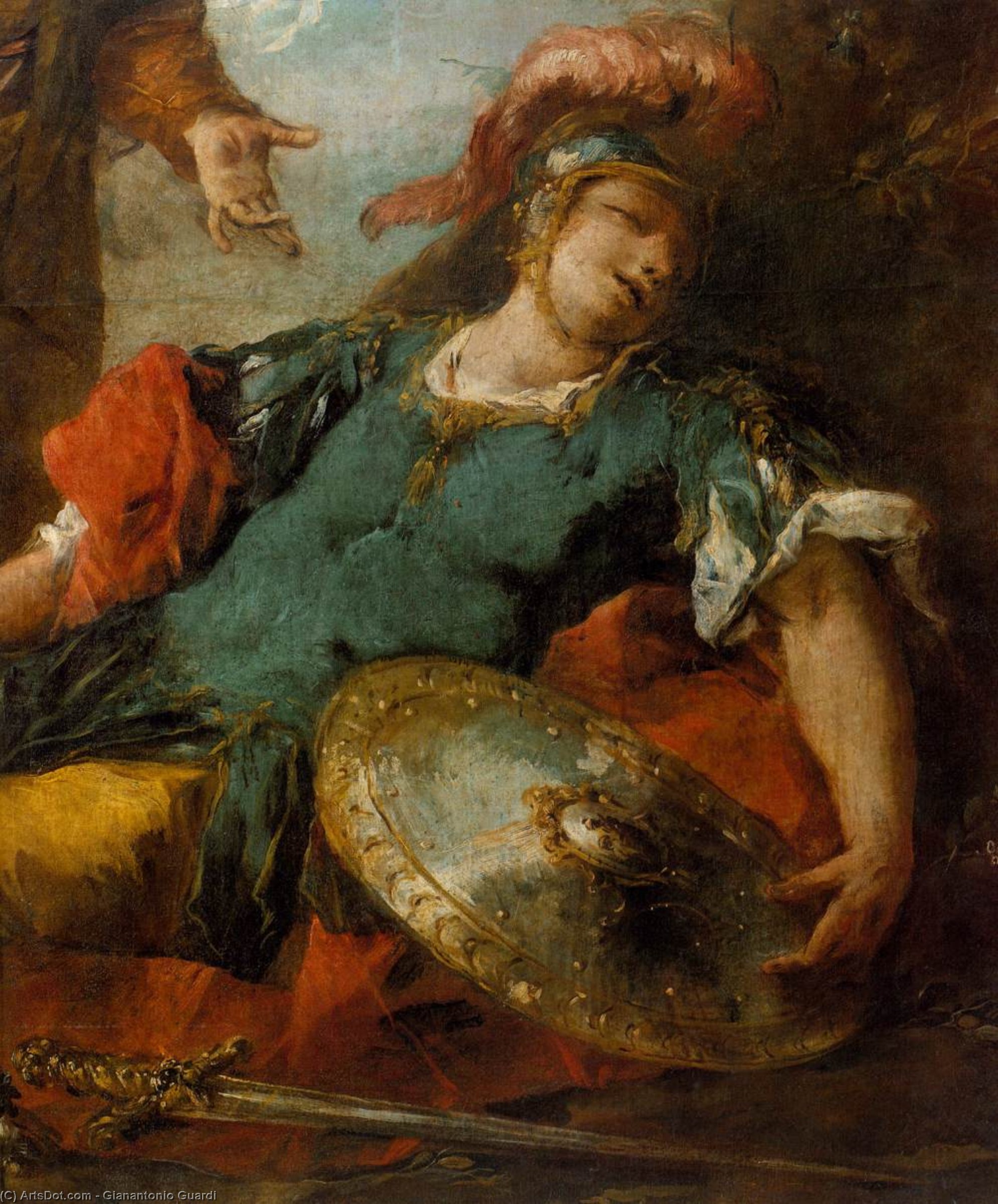 Herminia And Vaprino Find The Wounded Tancred (detail) — Gianantonio Guardi