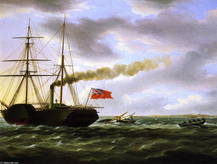Unidentified British Steamer Rescuing Crew Of Overset Small Blat — James Edward Buttersworth