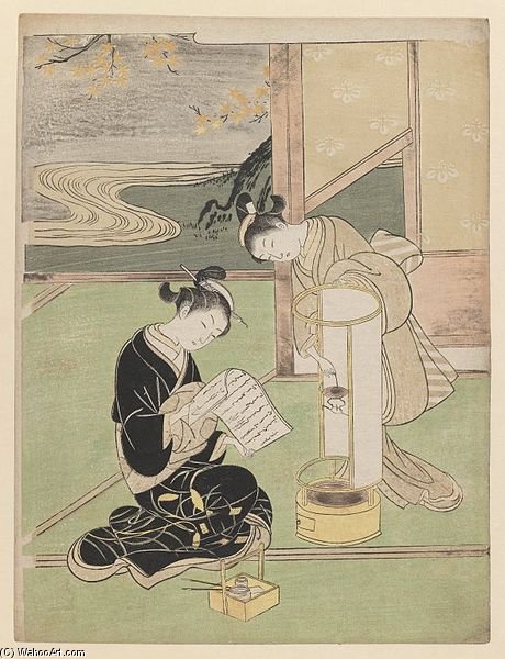Andon-no Yusho Evening Glow In The Paper-covered Night-light — Suzuki Harunobu