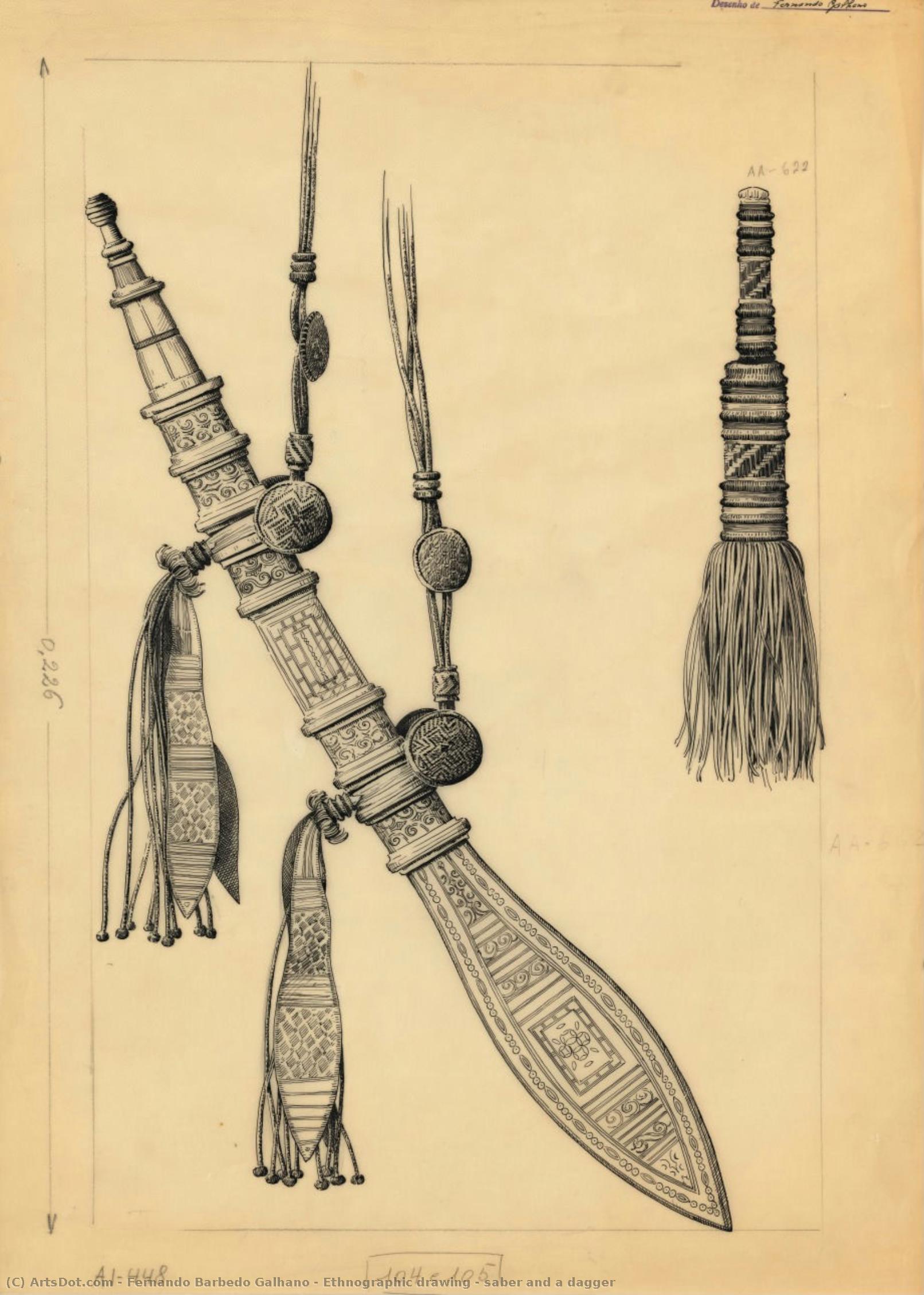 Ethnographic Drawing - Saber And A Dagger — Fernando Barbedo Galhano