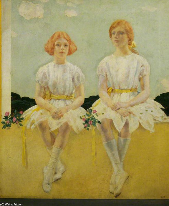 Two Girls Seated - Diana, And Sarah Churchill — Charles Henry Sims