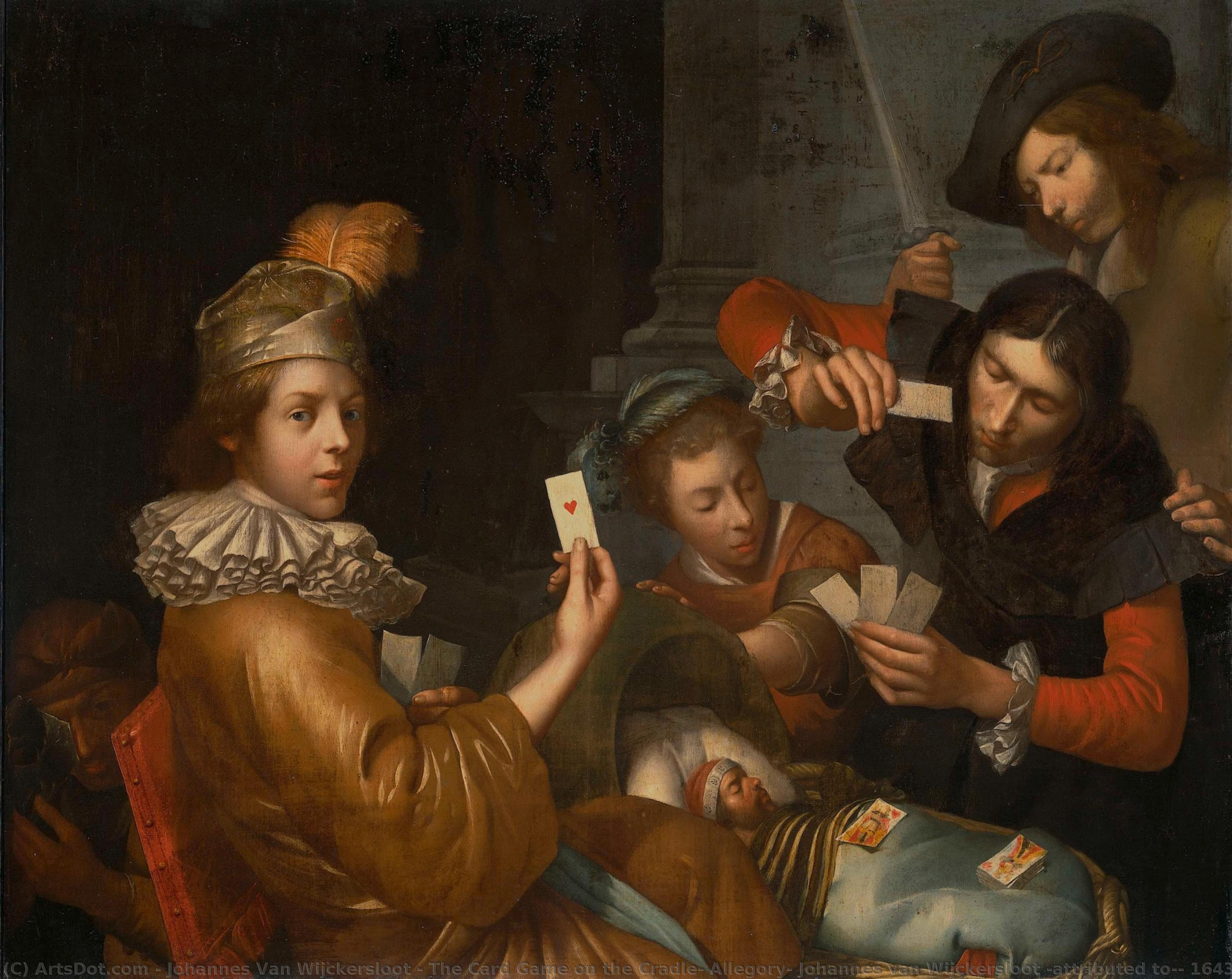 The Card Game On The Cradle: Allegory, Johannes Van Wijckersloot (attributed To), 1643 - 1683 — Johannes Van Wijckersloot