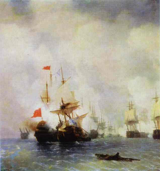 The Battle In The Chios Channel — Ivan Konstantinovich Aivazovsky