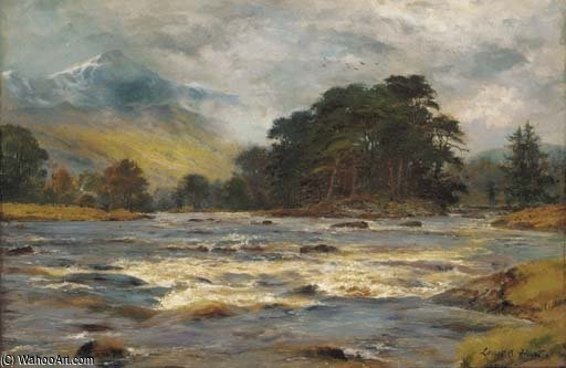 A Highland River Landscape — Louis Bosworth Hurt