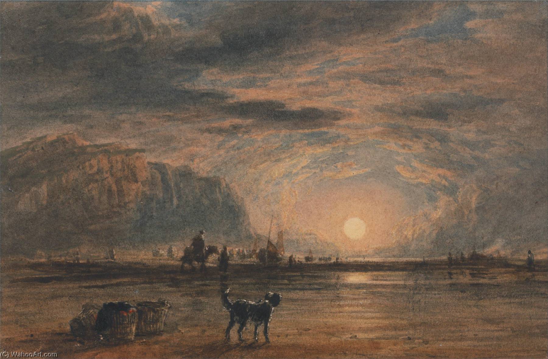Beach Scene Sunrise — Дэвид Кокс
