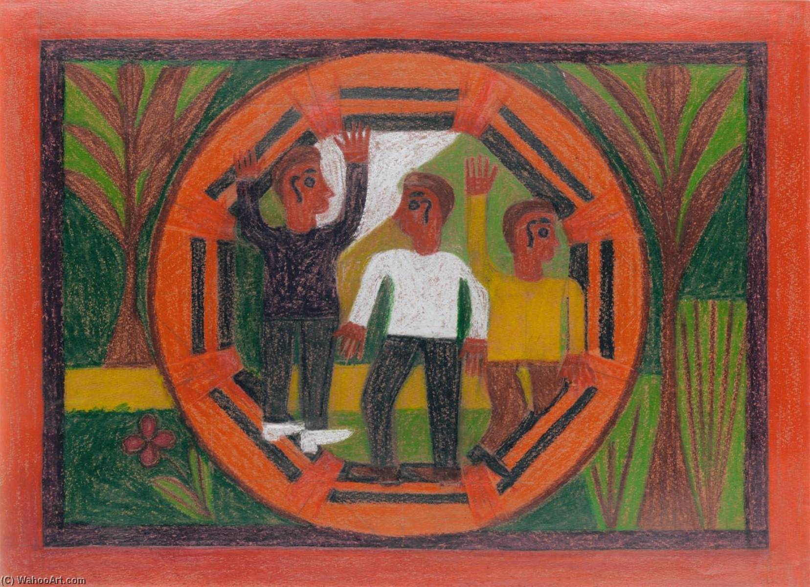 Three Men In A Circle — Eddie Arning