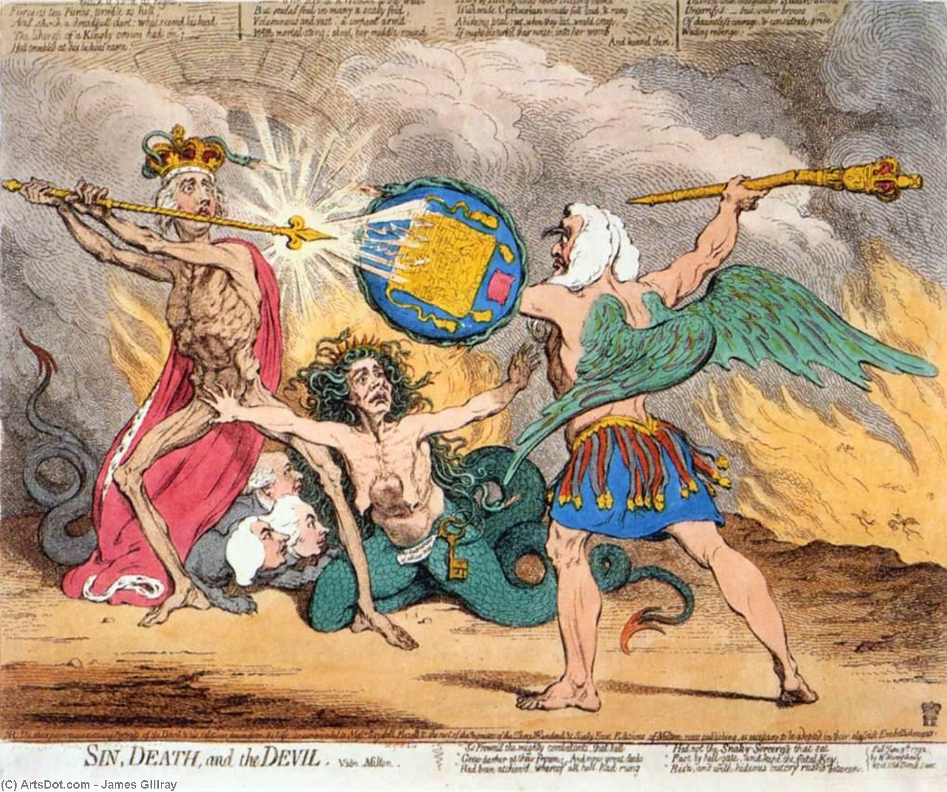 Sin, Death And The Devil — James Gillray