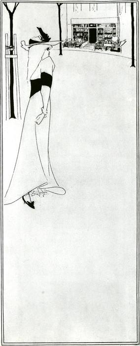 Poster Of Girl And A Bookshop — Aubrey Vincent Beardsley