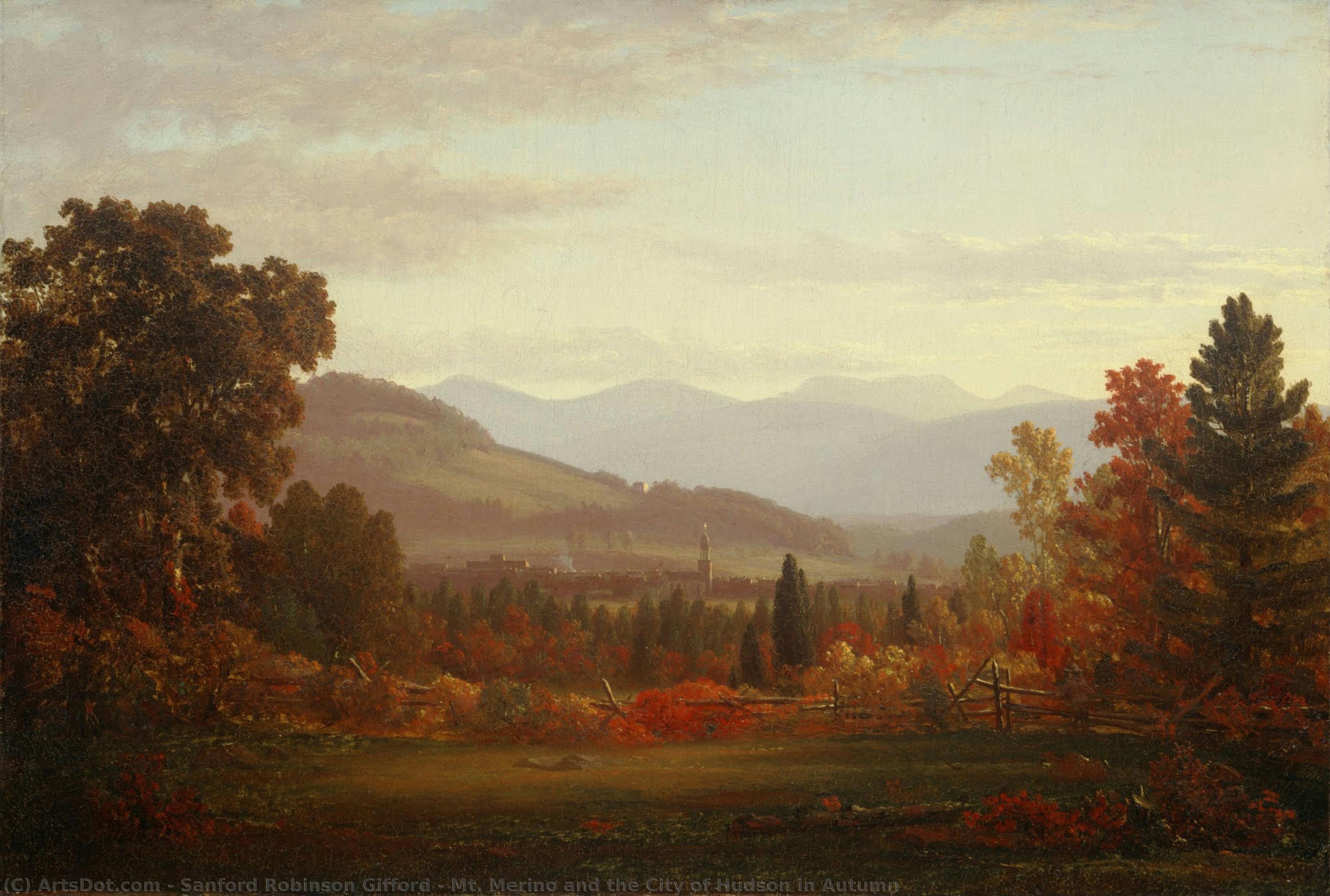 Mt. Merino And The City Of Hudson In Autumn — Санфорд Робинсон Гифорд